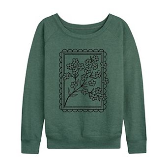 Women's Wildflowers Stamp French Terry Long Sleeve Tee