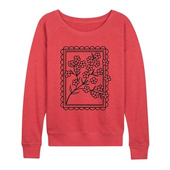 Women's Wildflowers Stamp French Terry Long Sleeve Tee