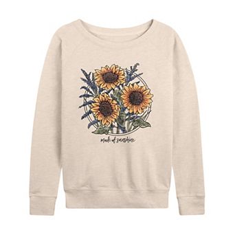Women's Sunflowers Made Of Sunshine French Terry Long Sleeve Tee
