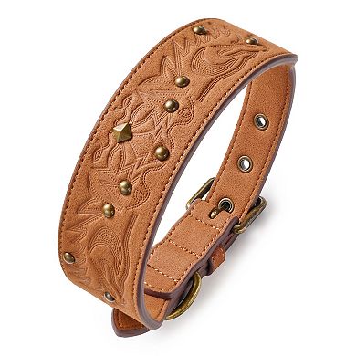 Blueberry Pet Microfiber Faux Leather Dog Collar