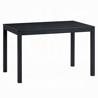Frey Dining Table, 47 Inch Rectangular Top, Scandinavian Black Wood
