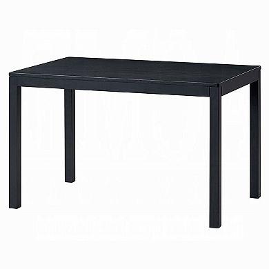 Frey Dining Table, 47 Inch Rectangular Top, Scandinavian Black Wood