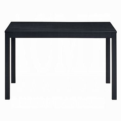 Frey Dining Table, 47 Inch Rectangular Top, Scandinavian Black Wood