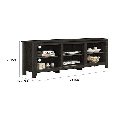 Nitto TV Stand Media Cabinet, Adjustable Shelves, Wood