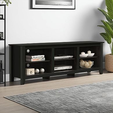 Nitto TV Stand Media Cabinet, Adjustable Shelves, Wood