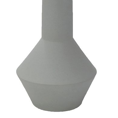 Accent Flower Vase, Narrow Neck Geometric Shape White Ceramic 14 Inch
