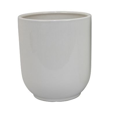 Lyna Accent Planter Set of 2, White Ceramic, Smooth Glossy Texture