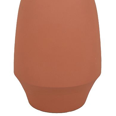 Decorative Flower Vase, Terracotta Inspired Orange Ceramic 15 Inch
