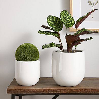 Womy Tall Decorative Planters Set of 2, Gloss White Ceramic 18 30 Inch