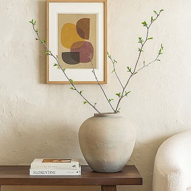 Kilu Decorative Vase, Rugged Texture, 19 Inch Metallic Gray Resin