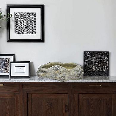 Paul Accent Planter with Driftwood Like Design Gray Terracotta 16 Inch