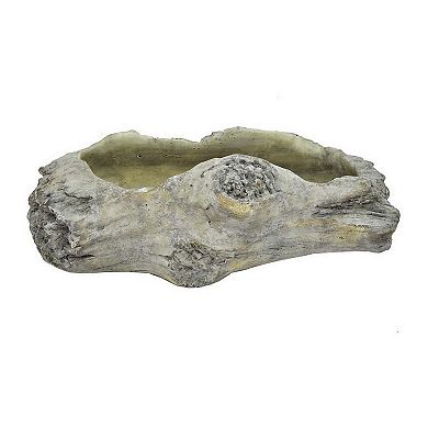 Paul Accent Planter with Driftwood Like Design Gray Terracotta 16 Inch