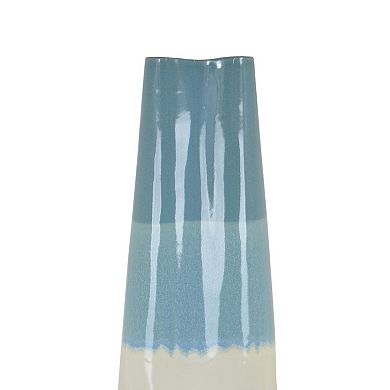 Cobb Accent Vase, Slender Silhouette Blue White Ceramic 27 Inch