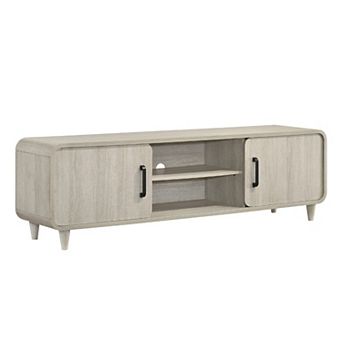 Meni TV Media Entertainment Stand, Shelves, 71 Inch Scandinavian White