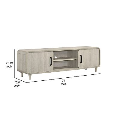 Meni TV Media Entertainment Stand, Shelves, 71 Inch Scandinavian White