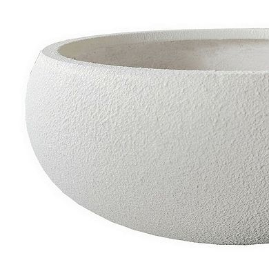 Keyan Accent Planter Set of 3, White Resin, Modern Smooth Bowl Shape