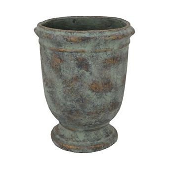 Kasa Accent Planter, Green Terracotta, Subtle Mottled Texture, 16 Inch