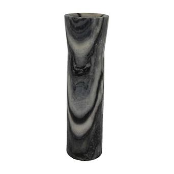 Danny Tall Accent Vase, Natural Stone Pattern Gray Marble 14 Inch