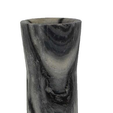Danny Tall Accent Vase, Natural Stone Pattern Gray Marble 14 Inch