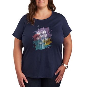 Plus Size Dandelions Watercolor Graphic Tee