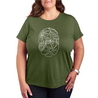 Plus Size Flower Oval Graphic Tee