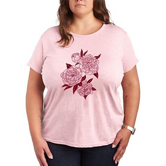 Plus Size Peonies Graphic Tee