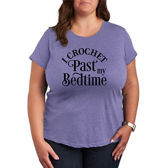 Plus Size Women's Crochet Past My Bedtime Graphic Tee