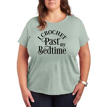 Plus Size Women's Crochet Past My Bedtime Graphic Tee