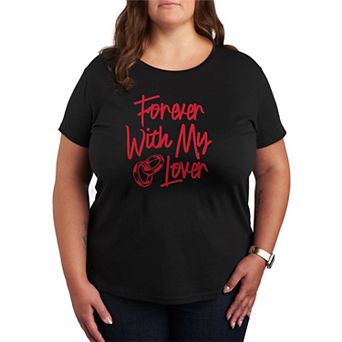 Plus Size Forever With My Lover Graphic Tee