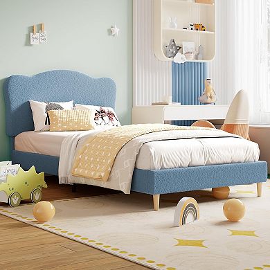 Solid Wood Platform Bed Frame, No Headboard with Wood Slat Support, No Box Spring Needed