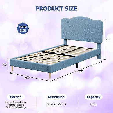 Solid Wood Platform Bed Frame, No Headboard with Wood Slat Support, No Box Spring Needed