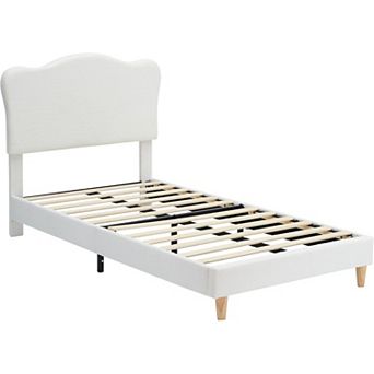 Solid Wood Platform Bed Frame, No Headboard with Wood Slat Support, No Box Spring Needed