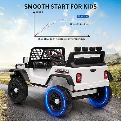 Remote Control Kids Electric Car, Ride-On Truck with Parent Remote, 3 Speeds & Emergency Brake