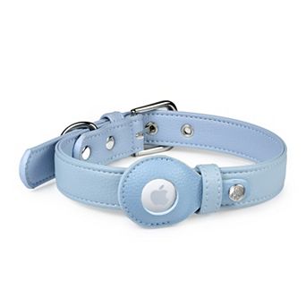Blueberry Pet Microfiber Leather AirTag Dog Collar