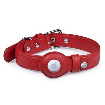 Blueberry Pet Microfiber Leather AirTag Dog Collar
