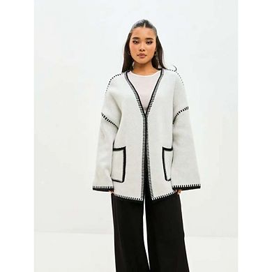 Oversized Cardigan for Women Fall Open Front V Neck Loose Fit Knit Outerwear Warm Comfy Sweaters