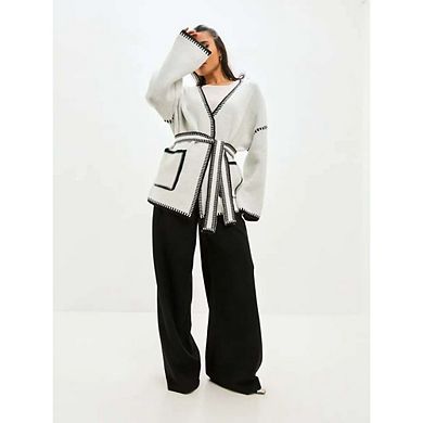 Oversized Cardigan for Women Fall Open Front V Neck Loose Fit Knit Outerwear Warm Comfy Sweaters