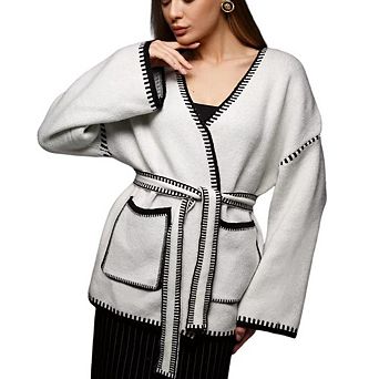 Oversized Cardigan for Women Fall Open Front V Neck Loose Fit Knit Outerwear Warm Comfy Sweaters