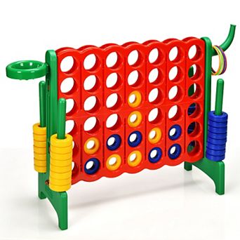 Costway 4-in-A Row Giant Game Set w/Basketball Hoop for Family