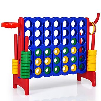 Costway 4-in-A Row Giant Game Set w/Basketball Hoop for Family
