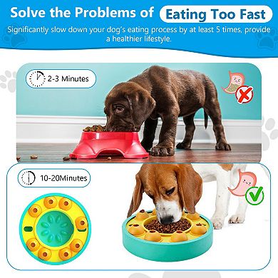 Interactive Dog Puzzle Feeder Bowl Slow Feeding Toy for IQ Training & Mental Enrichment