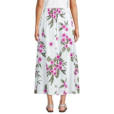 Women's Lands' End Pull-On Poplin Maxi Skirt