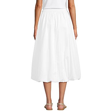Women's Lands' End Poplin High Rise Midi Skirt