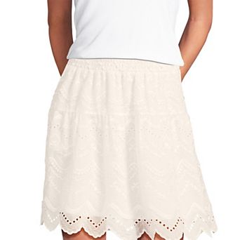 Women's Lands' End Smocked Waist Above the Knee Skirt