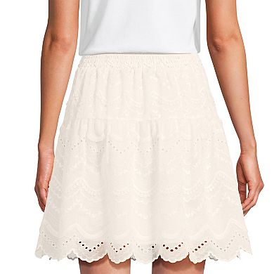 Women's Lands' End Smocked Waist Above the Knee Skirt