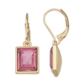 Nine West Gold-Tone Square Simulated Crystal Drop Earrings