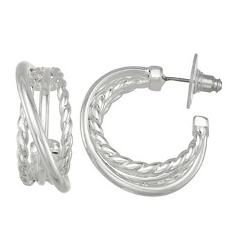 Nine West Braided Hoop Earrings
