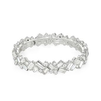 You're Invited Silver Tone Crystal Stretch Bracelet
