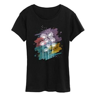 Women's Dandelions Watercolor Graphic Tee