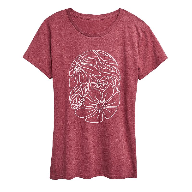 Women's Flower Oval Graphic Tee, 